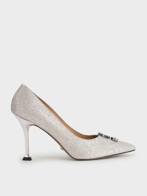 Charles & Keith - Glitter Gem-Embellished Pumps