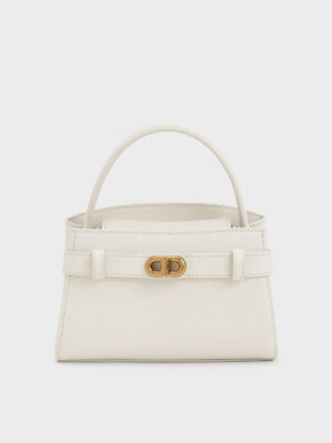 Charles & Keith - Aubrielle Metallic-Buckle Top Handle Bag