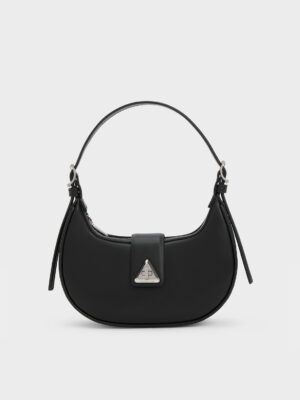 Charles & Keith - Trice Metallic Accent Belted Shoulder Bag