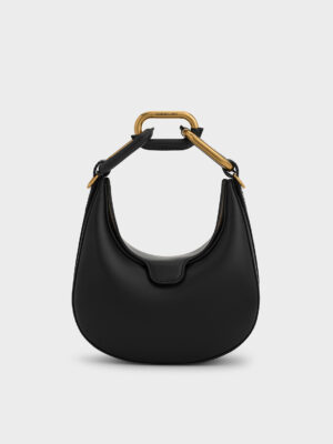 Charles & Keith - Mini Kora Chain-Link Moon Bag