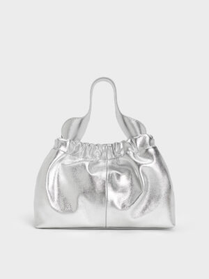 Charles & Keith - Ally Ruched Slouchy Chain-Handle Bag
