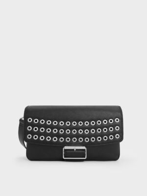 Charles & Keith - Liv Grommet Chain-Handle Shoulder Bag