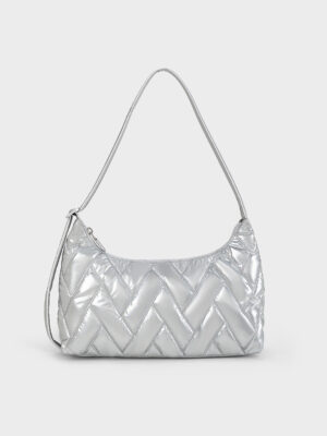 Charles & Keith - Nylon Chevron Shoulder Bag