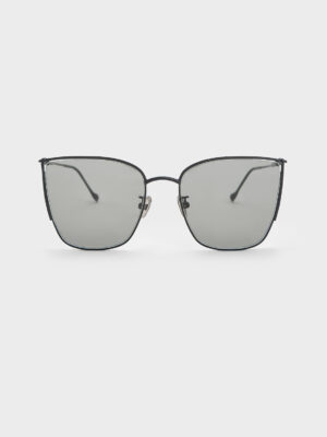 Charles & Keith - Shea Metallic-Rim Square Sunglasses