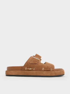 Charles & Keith - Kori Suede Slide Sandals
