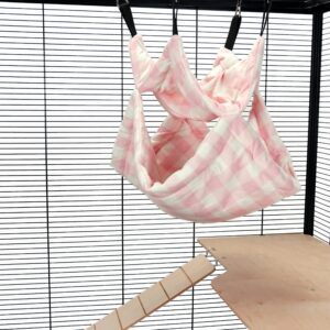 Pet Rat Ferret Chinchilla Double Layer Bunkbed - Pink Gingham | Little Friends