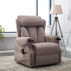Denmark Dual Motor Electric Riser Recliner Chair - Brushstroke Mocha / Fabric