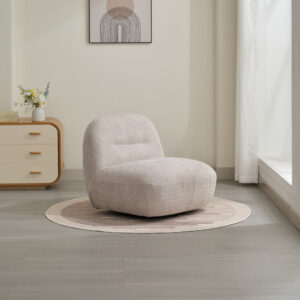Luna Soft Fuzzy Fabric Accent Chair - Oyster / Fabric