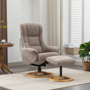 Mandalay ChaCha Fabric Recliner Chair - Chacha Oat / Free Footstool / Fabric