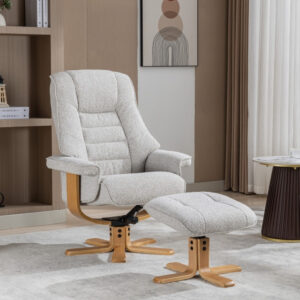 Sardinia Soft Fabric Recliner Chair - Griege / Free Footstool / Fabric