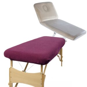 Aztex Classic Value Massage Couch Cover and PVC Couch Cover Bundle Aubergine & Clear PVC / Without Face Hole