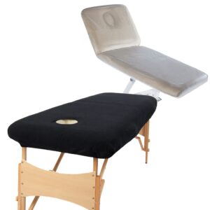 Aztex Classic Value Massage Couch Cover and PVC Couch Cover Bundle Black & Clear PVC / With Face Hole