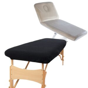 Aztex Classic Value Massage Couch Cover and PVC Couch Cover Bundle Black & Clear PVC / Without Face Hole