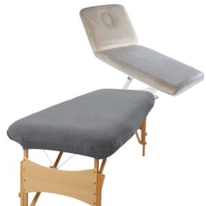 Aztex Classic Value Massage Couch Cover and PVC Couch Cover Bundle Grey & Clear PVC / Without Face Hole