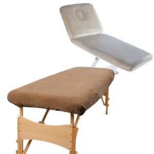 Aztex Classic Value Massage Couch Cover and PVC Couch Cover Bundle Mocha & Clear PVC / Without Face Hole