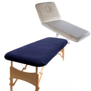 Aztex Classic Value Massage Couch Cover and PVC Couch Cover Bundle Navy & Clear PVC / Without Face Hole