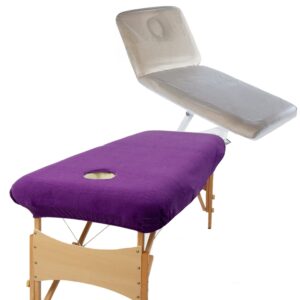 Aztex Classic Value Massage Couch Cover and PVC Couch Cover Bundle Purple & Clear PVC / With Face Hole