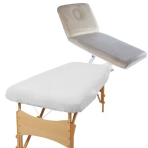 Aztex Classic Value Massage Couch Cover and PVC Couch Cover Bundle White & Clear PVC / Without Face Hole