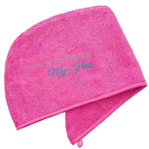 Aztex Luxury Hair Turban Towel Washing My Hair Logo Pink