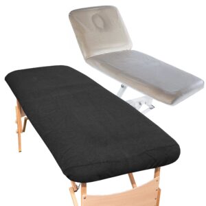 Aztex Luxury & PVC Massage Couch Cover Bundle Black & Clear PVC / Without Face Hole