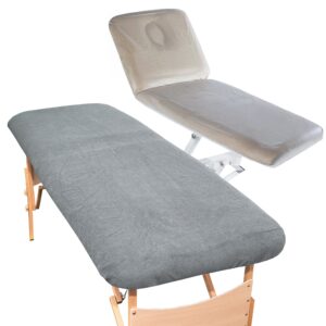 Aztex Luxury & PVC Massage Couch Cover Bundle Grey & Clear PVC / Without Face Hole