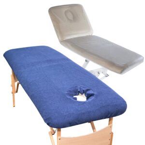 Aztex Luxury & PVC Massage Couch Cover Bundle Navy & Clear PVC / With Face Hole