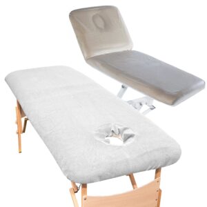 Aztex Luxury & PVC Massage Couch Cover Bundle White & Clear PVC / With Face Hole