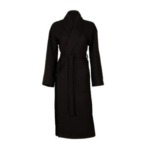 Aztex Shawl Collar Waffle Dressing Gown - Duncan Stewart 1978 Black/Black / Small