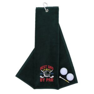Best Dad By Par Novelty Golf Towel | Gift for Father Forest