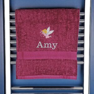 Children's Fairy Bath Towel - Duncan Stewart 1978 Aubergine