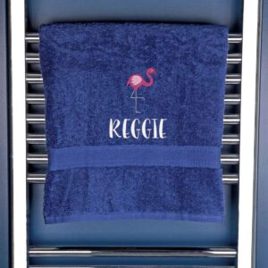 Children's Flamingo Bath Towel - Duncan Stewart 1978 Navy