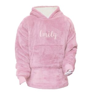 Children's Hooded Wearable Blanket - Duncan Stewart 1978 Sherpa - Pink / Age 10-13 years