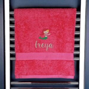 Children's Mermaid Logo Bath Towel - Duncan Stewart 1978 Pink