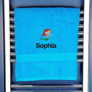 Children's Mermaid Logo Bath Towel - Duncan Stewart 1978 Turquoise