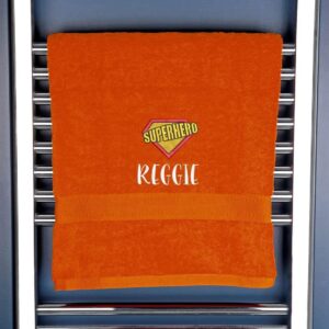 Children's Super Hero Logo Bath Towel - Duncan Stewart 1978 Orange