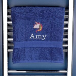 Children's Unicorn Bath Towel - Duncan Stewart 1978 Navy