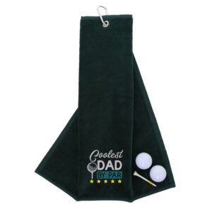 Coolest Dad By Par Novelty Golf Towel | Gift for Father Forest