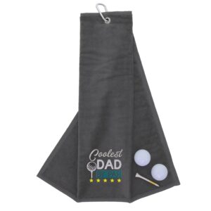Coolest Dad By Par Novelty Golf Towel | Gift for Father Slate