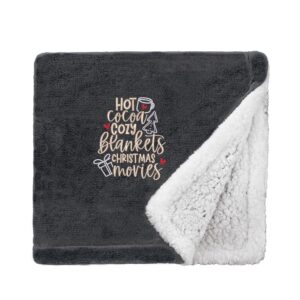 Cosy Home Christmas Snuggle Blanket Mini Sherpa Black