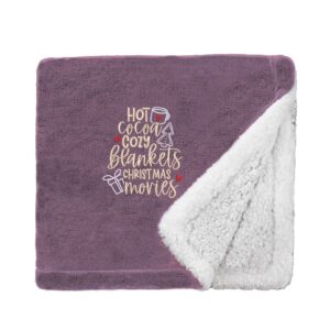 Cosy Home Christmas Snuggle Blanket Mini Sherpa Lavender