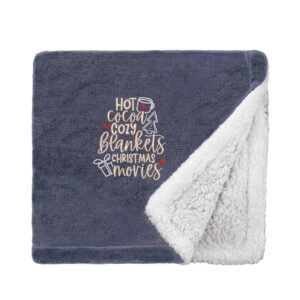 Cosy Home Christmas Snuggle Blanket Mini Sherpa Slate