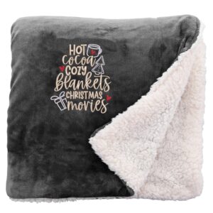 Cosy Home Christmas Snuggle Blanket Regular Sherpa Black