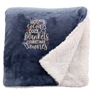 Cosy Home Christmas Snuggle Blanket Regular Sherpa Slate