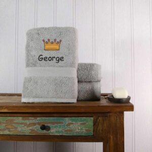 Crown Design Bath Towel - Duncan Stewart 1978 Silver