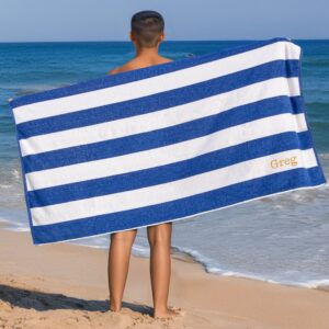 Egyptian Cotton Cabana Style Beach Towel XL Blue