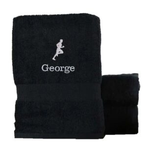 Fitness Bath Towel - Duncan Stewart 1978 Black