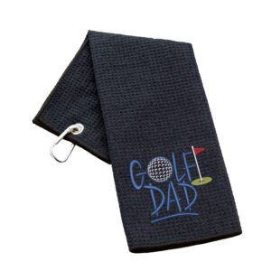 Golf Dad Novelty Tri Fold | Gift for Father Waffle Black