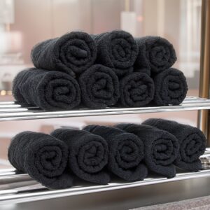 Hairdressing / Salon Towels, Pack of 12, Black (Chlorine Resistant)