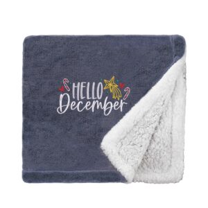Hello December Cosy Home Christmas Snuggle Blanket Mini Sherpa Slate