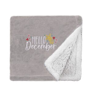 Hello December Cosy Home Christmas Snuggle Blanket Mini Sherpa Taupe